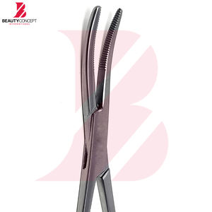 Pinzas Curvas de 5.5 Pulgadas con Mordazas Semiserradas, Producto Popular con Soporte en Línea, Instrumentos Quirúrgicos de Bloqueo Recto - Product Image 2