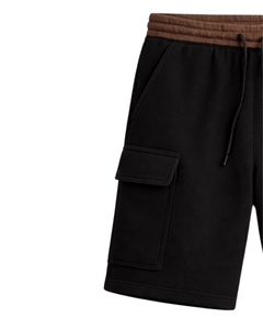 Pantalones Cortos Cargo para Hombre, Color Negro y Marrón, Cintura Elástica con Cordón, Estilo Casual Urbano, Múltiples Bolsillos, Pantalones Cortos de Verano, Logotipo Personalizado, Fabricante OEM - Product Image 3