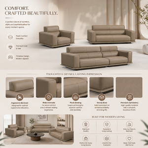 Luxury Modern Sofa Set with Premium Fabric Upholstery HR Foam 40 Density Cushions and Solid American <b>Oak</b> Wood <b>Frame</b> Living Room - Product Image 3