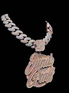 Colgante de Plata 925 con Letra Personalizada VVS Moissanite para Hombre, Joyería Hip Hop Iced Out, Pasa Prueba de Diamante - Product Image 3