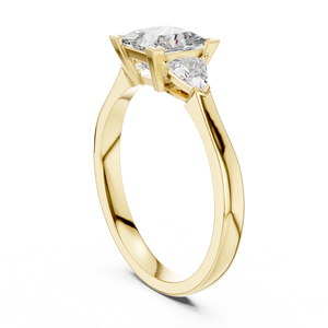 แหวนเพชรทรงปรินเซสคัท เพาะเลี้ยงในห้องปฏิบัติการ ทองคำ 14K 18K สีเหลือง น้ำหนักรวม 1.30 กะรัต รับรองโดย IGI สี DEF ความสะอาด VVS แหวนแต่งงาน เครื่องประดับชั้นดี ผู้ผลิต ODM - Product Image 4