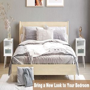 Comodino in Legno Stile Mid-Century con 1 Cassetto, Tavolino Laterale per Soggiorno e Camera da Letto, Ideale per Appartamenti - Product Image 5