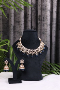 Luxury Certified Gold Plated Brass Chain <b>Choker</b> Necklace Cubic Zirconia <b>Black</b> Stones Ethnic Style Flower Design Women Wedding - Product Image 5