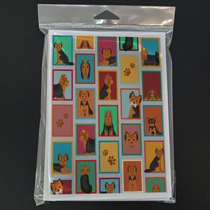 Whimsical A7 Tamaño 5x7 Tarjetas de notas en blanco Paquete de 8 con diseño de Yorkie negro y sobres - Product Image 3