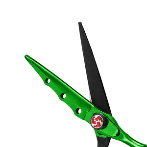 Tijeras Profesionales de Peluquería Verdes y Negras de 6 Pulgadas, Bajo MOQ, Acero Inoxidable, Logotipo Personalizado, Tijeras para Cortar Barba, OEM - Product Image 3