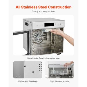 Macchina disidratatrice per alimenti 400W in acciaio inox 8-vassoio per essiccazione di carne e frutta - Product Image 6