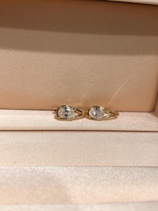 Pendientes de Aro Ovalados de Oro Blanco de 14K con Diamantes Cultivados en Laboratorio, Color F, Joyería Minimalista para Mujer, Regalo, Uso Diario, para Fiestas - Product Image 5