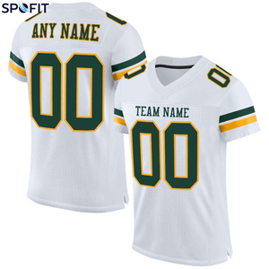 เสื้อเจอร์ซีย์อเมริกันฟุตบอลชาย คอวี แขนสั้น ระบายเหงื่อได้ดี สีแดงทอง พิมพ์ลายซับลิเมชั่น หมายเลขทีม - Product Image 4
