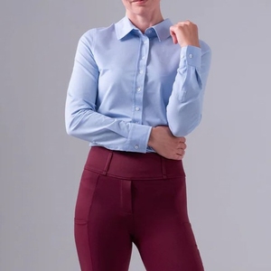 High Quality 4way Stretch Horse Riding Equestrian Shirt Top <b>Base</b> <b>Layer</b> Competition Show Shirt Polo in Soft Feel Technical Fabric - Product Image 1