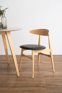 Silla de Comedor Premium NESTHOUZ, Respaldo de Madera Curvada de Roble Malayo, Asiento de Vinilo Color Espresso, Estilo Nórdico, 1 Año de Garantía para Uso Residencial - Product Image 5