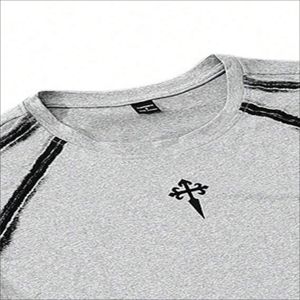Conjunto Deportivo Denish para Hombre, Verano 2025, Camiseta Transpirable de Cuello Redondo y Pantalones Cortos de Algodón, Estilo Urbano Holgado con Estampado Digital - Product Image 4