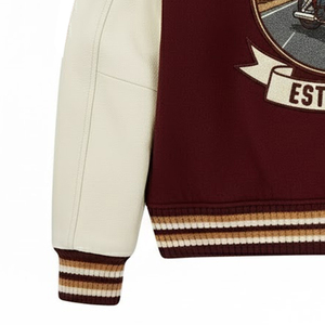 Wholesale Embroidery Letterman Varsity Jacket For <b>Boys</b> Winter Thick Men Hooded Varsity Jacket For Outdoor Wear - Product Image 6