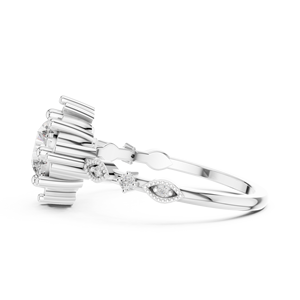 Conjunto de Diamantes Cultivados en Laboratorio de 1 Quilate, Oro Blanco Sólido de 18 Quilates con Baño de Rodio, Estilo Vintage, para Mujer, Ideal para Compromisos, Fiestas, Eventos Glamurosos y Bodas - Product Image 3