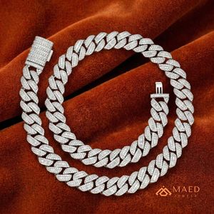 Collier chaîne cubaine en argent 925 avec moissanite taille baguette, style hip-hop, bijou de luxe pour homme et femme, cadeau de fiançailles - Product Image 3