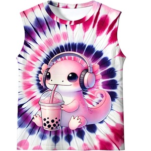 <b>Tops</b> Tanktops 100% cotton s/j 160 gsm solid color, colorful, digital print casual style printed casual supplier from Bangladesh. - Product Image 4