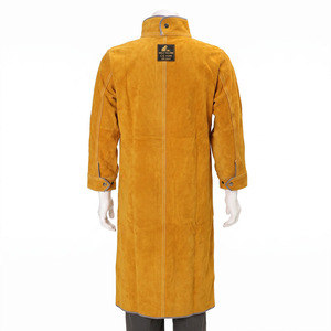 <b>Fire</b> <b>Resistant</b> Cowhide Split Leather Welding Suit Yellow Regular Fit Heat Proof 800C Level Vapor-Protective Safety <b>Clothing</b> - Product Image 3