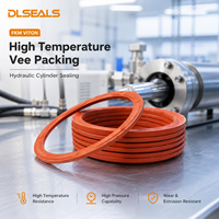 DLSEALS FKM FKM Joint d'étanchéité multi-lèvres en chevron renforcé de tissu pour haute température, pour vérin hydraulique, sur mesure