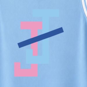 เสื้อกล้ามบาสเก็ตบอลปักโลโก้ JJ สีฟ้าอ่อน คอวี แขนกุด แต่งขอบสีขาว สำหรับชุดทีมกีฬา - Product Image 5