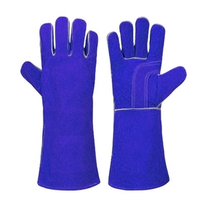 Customizable Durable Reinforced Cowhide Split Leather <b>Gloves</b> Reflective Safety Construction Abrasion Resistant Welding Hand - Product Image 2