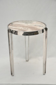 2024 fait à la main moderne luxe marbre ovale table à thé fer art métal cadre simple double pont canapé petite table salon ménage - Product Image 2