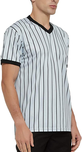 Camiseta de Árbitro Personalizada con Cuello Redondo, Tejida, para Hombre, Deportes, Baloncesto, Fútbol, Algodón, Fibra de Bambú, Ecológica - Product Image 4