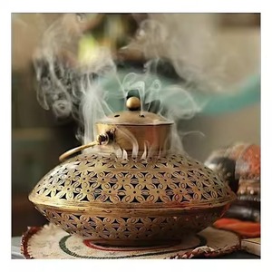 Metal Incense <b>Burner</b> With Copper Bowl And Tea Light Holder <b>For</b> Aromatherapy Religious Use All Season Incense <b>Burner</b> - Product Image 5