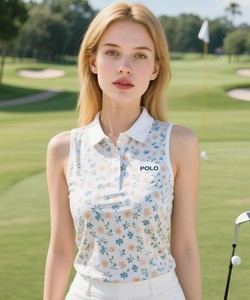 Chemises de golf pour femmes en tissu Oxford tricoté personnalisé par sublimation, nouveau design, séchage rapide, extensible dans les quatre sens - Product Image 6