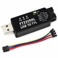 Modules de conversion de signal série USB vers TTL FT232RNL en stock, adaptateur UART 3.3V 5V, carte de programmation avec câble 8 broches en vrac