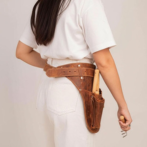 Cinturón de herramientas de cuero personalizado al por mayor para floristas, organizador profesional de jardinería, bolsa de cintura duradera, ajustable, con múltiples bolsillos, en venta. - Product Image 6