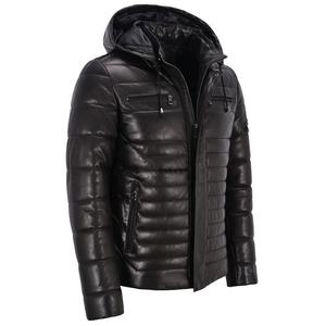 Veste en cuir de vache unisexe pour l'hiver, style motard, avec col montant et logo sur le devant, coupe-vent et respirante, fabriquée au Pakistan - Product Image 2