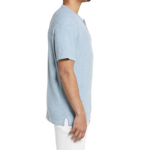 Camiseta Casual de Manga Corta para Hombre, Cuello Redondo, Color Azul Claro, Corte Regular, Tejido de Punto, 100% Algodón, Transpirable, Color Sólido - Product Image 2