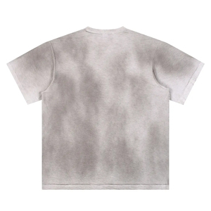 Hip Hop Sun Faded Acid Washed <b>T</b>-Shirts Custom Hande Print Blank Vintage Drop Shoulder 100% Cotton for Men Short Sleeve - Product Image 6