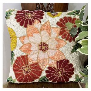 Housse de coussin de haute qualité en verre carré perlé à motif floral 40x40cm pour canapé, lit et chaise - Product Image 4