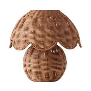 Best Selling Eco Friendly Woven <b>Rattan</b> <b>Table</b> <b>Lamp</b> Rounded <b>Shade</b> Design Handmade Natural Lighting For Wholesale Hotel And Resort - Product Image 1