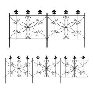 Ensemble de clôtures de jardin les plus vendues, barrière décorative noire, bordure en fil de fer, panneaux de clôture métalliques pliables - Product Image 1