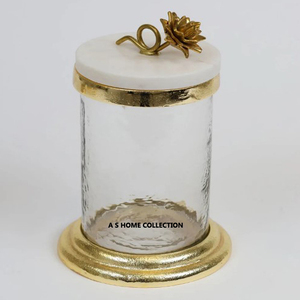 Boîte en bois de qualité à succès avec couvercle métallique texturé pour les fêtes à domicile et les décorations de table - Product Image 5
