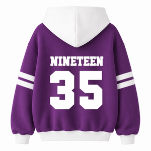 Sudadera con capucha personalizada para mujer del Consejo NCNW, con logo bordado en la parte delantera, color morado y blanco, manga corta, de algodón, para mujer. - Product Image 4