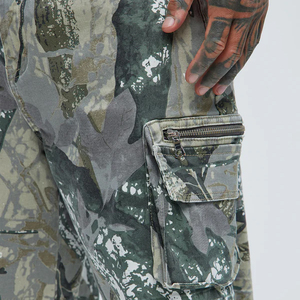 Shorts Cargo de Verano 100% Algodón para Hombre, Casuales, Multibolsillos, Sólidos, Hasta la Rodilla - Product Image 1