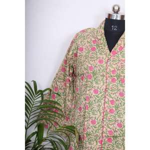 Robe de chambre en coton fleuri pour femme, grande taille, style kimono, avec dentelle, taille unique, à manches, pour mariée, usage quotidien, cadeau idéal pour elle - Product Image 2