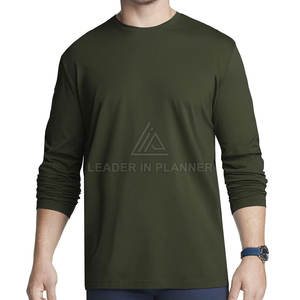 Camiseta de Manga Larga con el Mejor Precio y MOQ Bajo, Estilo Urbano, 100% Algodón, Corte Holgado, Estampada, para Hombre - Product Image 2