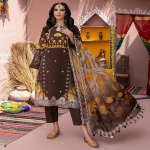 Riaz <b>Arts</b> Brand 3-Piece Breathable Lawn Suits Hot Selling Pakistani Indian Wedding Dresses for Adults Whole Sale with Chunri - Product Image 6