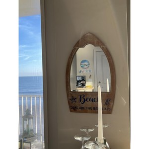 Handcrafted <b>Pine</b> Wood Coastal White <b>Mirror</b> Frame - 16x24 inch Wholesale - Product Image 5