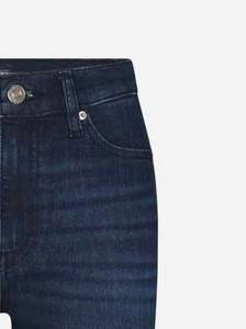 Pantalones deportivos de forro polar transpirable para mujer, de corte holgado, con logo personalizado impreso, cintura media, diseño frontal plano informal, en azul liso teñido. - Product Image 4