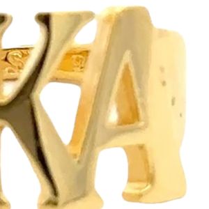 แหวนทองคำขาว 14K ชุบทองคำแท้ ดีไซน์ตัวอักษรแบบฉลุลาย สำหรับผู้หญิง ดีไซน์หรูหรา สง่างาม เหมาะสำหรับเป็นเครื่องประดับแฟชั่นสุดหรู  แบบสั่งทำพิเศษ  ลายตัวอักษรภาษากรีก - Product Image 6