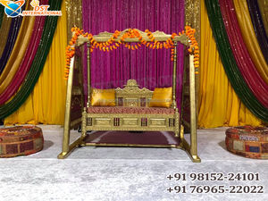 Best Budget-Friendly Sangeet Stage Decor <b>Swing</b> Muslim Nikah Stage Ceremony <b>Swing</b> Colourful Walima Stage Decor <b>Wooden</b> <b>Swing</b> - Product Image 4