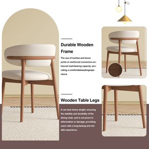 Set di 2 Sedie da Pranzo in Legno Stile Mid-Century Moderno, Eleganti e Comode per Cucina, Sala da Pranzo e Soggiorno - Product Image 6