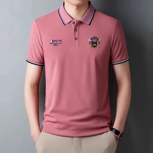 เสื้อโปโลผู้ชายคุณภาพสูง แขนสั้น สำหรับธุรกิจและกอล์ฟ ระบายอากาศได้ดี ผ้าโพลีเอสเตอร์สำหรับฤดูร้อน ปักลาย พร้อมกระดุม - Product Image 4