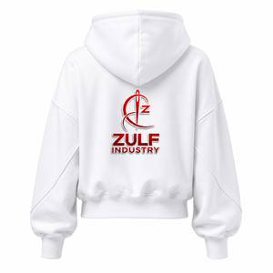 ZULF INDUSTRY Sweat à capuche blanc pour femme 100 % coton tricoté respirant écologique coupe classique logo brodé sur le devant décontracté hiver - Product Image 2