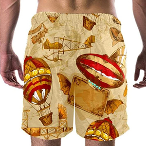 Traje de Baño Vintage Steampunk Aviador Globo Aerostático para Hombre, Pantalones Cortos de Playa de Secado Rápido, Traje de Baño con Estampado por Sublimación Personalizado - Product Image 3