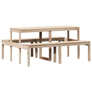 Mesa de Picnic Resistente de Madera de Pino Sólido para Exteriores, Mesa de Picnic de Madera Natural para Uso en Exteriores - Product Image 2